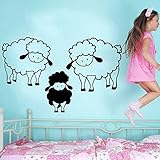 Abnehmbare Schafe Liebe in der Familie Wand Aufkleber DIY Niedlichen Schafe Kinder Schlafzimmer Wand Kunst Dekor Poster Humorvolle Tier r 42X67CM