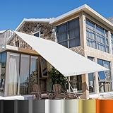 Sonnensegel mit Öse 2 x 3 m Wetterschutz Wasserabweisend Rasenschatten Sonnenschutz für Balkon Terrasse Garten, Weiß