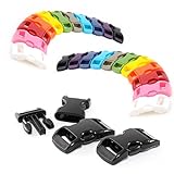 Ganzoo klick-Verschluss aus Kunststoff im 11er Farb-Mix Set, 3/8' / Klippverschluss/Steckschließer/Steckverschluss für Paracord-Armbänder, Hunde-Halsbänder, Rucksack