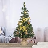 Künstlicher Weihnachtsbaum 75 cm Tannenbaum Christbaum Dekobaum beleuchtet und dekoriert