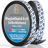 Meisterwerk A B Magnetband für Fliegengitter & Moskitonetze | Magnetband selbstklebend mit stärksten 3M-Kleber für beste Klebekraft - Verbesserte gegenseitige Anziehung durch Anisotropic Material