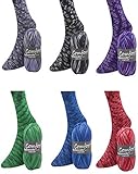 Sockenwolle Strumpfwolle Comfort Color 4-fädig - Farbset 6x100gr - 420m Lauflänge- mehrfarbiger bunter Farbverlauf Sockengarn Set 521