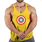 YRLSSH Baumwolle Gyms Tank Tops, Männer Sleeveless Tanktops for Jungen Bodybuilding Kleidung Unterhemd Fitness Stringer Weste (Color : Captain 6, Size : XL)