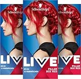 Schwarzkopf LIVE Ultra Brights Semi-Permanente Haarfarbe 092 Pillar Box Red (3 x 142,5 ml), Coloration für intensive oder pastellige Farbergebnisse, hält 12–15 Haarwäschen, mit Pflege-C