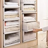 Mdurian Stapelbare Regal Kleiderschrank Organizer Schubladenbox Teiler Kleideraufbewahrungskorbhalter Schrank-Organizer für Kleidung Küchen Schlafzimmer