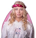 Das Kostümland Mittelalter Haarband Rosalin für Damen zum Prinzessin oder Burgfräulein Kostüm - Weinrot