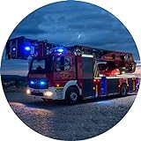 Essbarer Tortenaufleger Feuerwehr Truck // Kuchenaufleger Feuerwehr // 20cm (Oblatenpapier)