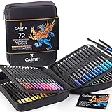 Castle Art Supplies 72 Buntstifte Set | Hochwertige Farbminen mit weichem Kern für erfahrene Künstler, Profi- und Farbkünstler | In übersichtlichem, robustem Reißverschlussetui
