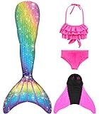 shepretty meerjungfrauenflosse mädchen Neuer Mermaid Tail Badeanzug für Erwachsene und Kinder,xiaofenJCKA09+WJF48-130
