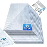 Herrselsam 14xPolycarbonat Hohlkammerstegplatten 4mm Doppelstegplatte für Gewächshaus(60.5x121cm) 10,25 m² Gewächshausplatte UV-beständigen für Gewächshaus Garten mit 50xKlammern 50xZ-Clip