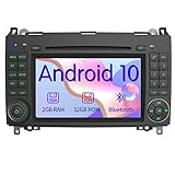 AWESAFE Android 10 Autoradio mit Navi für Mercedes-Benz A Klasse/B Klasse/Vito/Sprinter, unterstützt DAB+ WLAN CD DVD Bluetooth MirrorLink 2 Din 7 Zoll Bildschirm