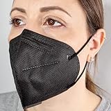 20 Stück FFP2 Maske Schwarz [5-Lagig] CE 2841 Zertifiziert Schwarze Masken Mundschutzmaske Atemschutzmaske Komfortabel, Einweg Mund- und Nasenschutz