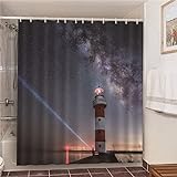 Home Badezimmer Dekorvorhänge, schwarz-weiß gestreifter Duschvorhang, verdunkelbar, waschbarer Bildschirm mit Haken, S.27, 150 x 200 cm