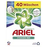 Ariel Waschmittel Pulver, Waschpulver, Vollwaschmittel, 40 Waschladungen, Strahlend Rein (2.6 kg)