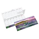Primus Print - Tischkalender 2024 quer - Wochenkalender Terminkalender Jahreskalender - verschiedene Designs (1, Lavendel)