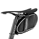 ROCKBROS Fahrradsatteltaschen Satteltaschen Sitztaschen Fahrradtasche Wasserabweisend beim Leichten Regen Reflektierend (Schwarz 1)