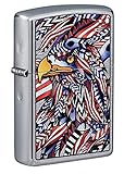 Zippo American Eagle Design Street Chrome Taschenfeuerzeug