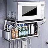 GHFHF Mikrowellenständer 2-Lagen Küchenregalhalter Kreativität Edelstahl Toaster Halterung Wandhalterung (Size : 58X36.5X38CM)