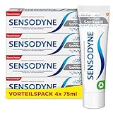 Sensodyne Sanftweiß, tägliche Zahnpasta mit Fluorid, bei schmerzempfindlichen Zähnen, 4 x 75ml
