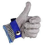 AIUII Handschuhe Winter Blauer Roter, Schnittfester, Stichfester Edelstahl-Metallgitter-Metzgerhandschuh Mit Hoher Leistung, Schutzstufe 5