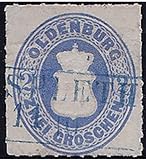 Goldhahn Oldenburg Nr. 18 B gestempelt geprüft Briefmarken für Sammler