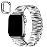Wristitani Kompatibel mit Apple Watch Armband 49mm/45mm/44mm/42mm/41mm/40mm/38mm, 630 Edelstahl Metall Armband mit Magnetschnalle für iWatch Serie Ultra/9/8/7/6/SE/5/4/3/2/1,(Silber)