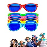 LATERN 6 Stücke Jumbo Plastik Sonnenbrillen Bunt Jumbo Brille für Kostüme hawaiisch Sandstrand Party Lieferung
