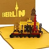 Pop Up Karte „Berlin Skyline & City Life“ - 3D Panorama Berlinkarte als Souvenirs, Geschenk, Reisegutschein, Dekoration & Geschenkverpackung zum Städtetrip nach Berlin
