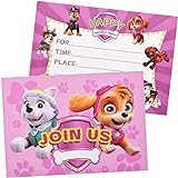 32Stücke Paw Patrol Einladungskarten Geburtstag Einladung Einladungen zur Kinderparty Einladungskarten zum Kindergeburtstag für Mädchen Jungen Baby Shower (16 Einladungskarten + 16 Umschlag)