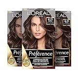 L'Oréal Paris Excellence Creme Permanente Haarfarbe, 100% Grauhaarabdeckung, Haarfärbeset mit Coloration, Shampoo und 3-fach Pflegecreme, 7.1 Mittelaschblond, 3 x 268 g