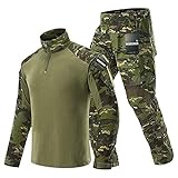 WISEONUS Airsoft Paintball Tarnanzug Tactical Shirt und Airsoft Hose Jagdbekleidung Herren Taktische Schießen BDU Softair Uniform Set (CP, S)