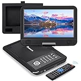 NAVISKAUTO Tragbarer DVD-Player für Auto, 30.5 cm (12 Zoll) mit HDMI-Eingang, 25.4 cm (10 Zoll) schwenkbarer Bildschirm, unterstützt USB/Synchronisierung, TV- und MP4-Videowiedergabe