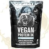 nu3 Vegan Protein 3K Shake (1kg) - neutrales Protein Pulver vegan mit Sonnenblumen Proteinpulver, Reis-, Erbsen- & Johannisbrotprotein - Mehrkomponenten Eiweiss Protein Pulver mit 78% Eiweiss