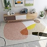 Teppich waschbare teppiche Einfache saubere rosa Creme Schwarze geometrische Gestaltung langlebiger Teppich Wohnzimmer Kamin küchenteppich waschbar rutschfest 160X230CM
