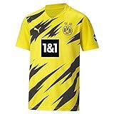 PUMA Unisex, BVB HOME Trikot Replica 20/21 T-shirt, Cyber Yellow-Black, 128