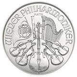 Münze 1/25 Unze Wiener Philharmoniker 2021, Platin (999,5), Neuware in Blister,