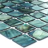 Glas Mosaik Fliesen Perlmutt Effekt Grün 25x25x2mm