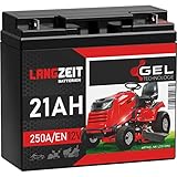 LANGZEIT Rasentraktor Batterie 12V 21Ah 250A/EN Gel Batterie Akku 12V doppelte Lebensdauer ersetzt 17Ah 18Ah 20Ah 22Ah 23Ah vorgeladen auslaufsicher wartung