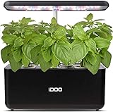 iDOO Hydroponische Anzuchtsysteme, Smart Indoor Garden Anzuchtsystem mit LED Pflanzenlampe, Automatisches Timer Keimungs Kit, Höhenverstellbar, 37cm, Schwarz (7 Pods)