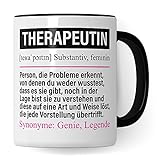 Tasse Therapeutin lustig, Therapeutin Geschenk Beruf, Spruch Kaffeebecher Therapie Geschenkidee, Beruf Therapeutinnen Kaffee-Tasse Teetasse Becher