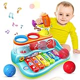 Baby Xylophon Spielzeug für 12-18 Monate Jungen Mädchen, Weihnachten Geburtstag Geschenke für Alter 1 2 3+ Jahre alte Kinder, früh pädagogisch mit Musikkugeln für 6 bis 12 Monate Kind