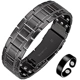 Jeracol Lymphe Detox Titan Stahl Magnetarmband & Ring für Männer, mit ultrastarkem 3500 Gauss Magnet Magnetarmband und Kupfer Magnetring, mit Entfernungswerkzeug und Geschenkbox