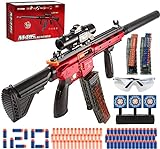 Automatische Spielzeugpistole für Nerf Guns, M416 Auto-Manuelle Spielzeug Schaumstoff Blaster & Pistolen mit 120 Darts, Schießspielzeug für Kinder mit Zielfernrohr