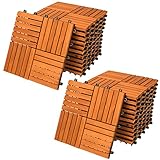 CASARIA® Holzfliesen FSC®-zertifiziertes Akazienholz 2m² Fliese Akazie Quattro 30x30cm Klicksystem zuschneidbar T