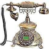 MHTCJ Telefon - Rotary Wireless-Antike-Telefon, Haus Retro Phone Mode Rotary Vintage-Schnurlostelefon for Hauptdekoration