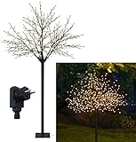 Bonetti LED Lichterbaum mit 500 warm-weißen Lichtern beleuchtet, 220 cm hoch, die Lichterzweige sind flexibel, Weihnachtsbaum mit Lichterkette