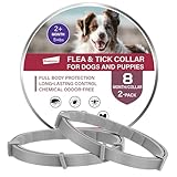 2er-Pack Zeckenhalsband für Hunde – Natürliches Ätherisches Öl, Wasserdicht & Verstellbar für Welpen und Hunde ab 7 Wochen, 16 Monate Schutz – Sicher mit Pflanzlichen I