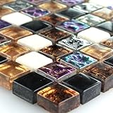Glas Marmor Mosaik Fliesen Bunt Mix Perlmutt Effekt 15x15x8mm