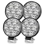 BraveWAY LED-Arbeitsscheinwerfer, 20 W, 10.000 lm, rund, 6,3 cm, 12 V, 24 V, Bernstein, Weiß, für SUV, LKW, Motorrad, Traktor, SUV, LED-Scheinwerfer, Traktor, 4 Stück
