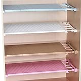 Homieco Ausziehbar Garderobensystem Regaltrenner Edelstahl-Stangen Ohne Bohren für Küche Bücherregal Kühlschrank